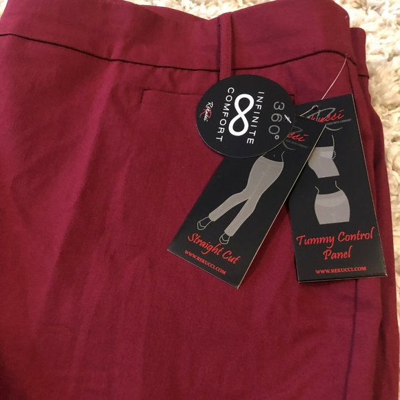 NWT Rekucci Curvy Woman Straight Cut Pants Plus Sz W24 Tummy Control Comfort - Picture 2 of 6